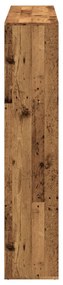 antik fa színű szerelt fa könyvszekrény 137,5 x 29 x 137,5 cm