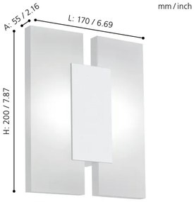 Eglo 96042 - LED Fali lámpa METRASS 2 2xLED/4,5W/230V