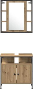 Fürdőszoba bútor szett polcokkal 4 pcs Artisan tölgy Faanyag