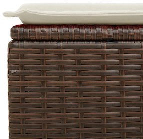 barna polyrattan kerti szék párnával 55 x 55 x 37 cm