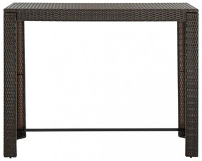 vidaXL 7 részes barna polyrattan kerti bárszett párnákkal