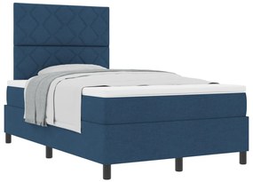 Boxspring Ágy Matraccal Kék Kisméretű Dupla Szövet