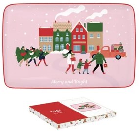 Karácsonyi Porcelán tálca 22x14 cm díszdobozban Christmas Twist