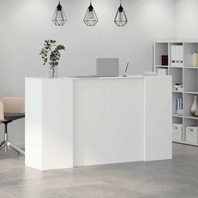 recepciós pult fehér 180x50x103,5 cm szerelt fa