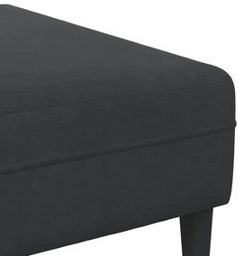 Bársony Kanapé párnával 3 pcs Fekete 208 cm Bársony