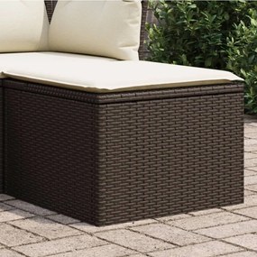 Barna polyrattan kerti szék párnával 55 x 55 x 37 cm