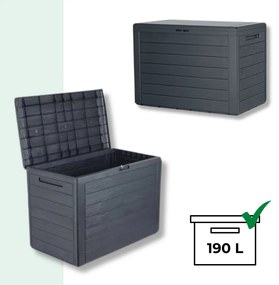WOODEBOX tárolódoboz, 190L, 78x44x55 cm, antracit Prosperplast