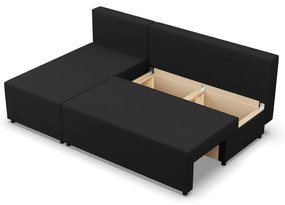 Nobu sarokkanapé, fonott, univerzális oldal, fekete