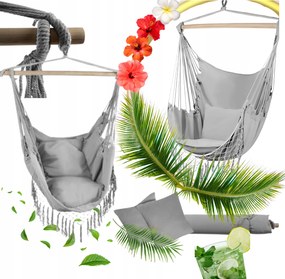 Brazil függőszék Szürke pamut poliészter 2 párna 120kg szürke