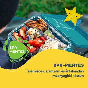 Klarstein Schmatzfatz junior tízórais doboz, 6 rekesz, 21,3 x 15 x 4,5 cm, BPA mentes