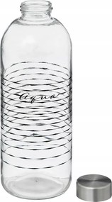 Üveg Kulacs 1L átlátszó díszített