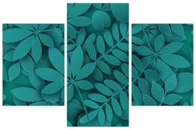 Kép - Türkiz levelek (90x60 cm)