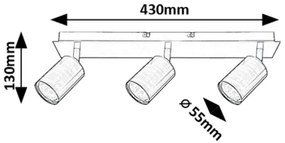 Rabalux 73073 - Spotlámpa GERHARD 3xGU10/15W/230V