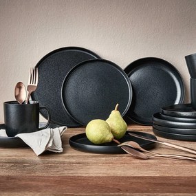 CASA NOVA lapos tányér, fekete Ø27cm