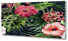 Fali üvegkép Trópusi virágok osh-74294339