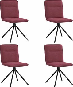 vidaXL 4 db bordó szövet étkezőszék