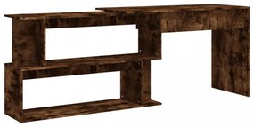 füstös tölgy színű szerelt fa sarokasztal 200 x 50 x 76 cm