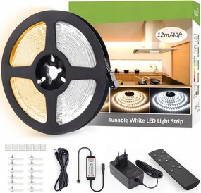 Led szalag 12 m, 24V, öntapadós, távirányítóval, flexibilis, fehér fény