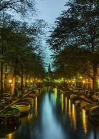 Poszter 29,7x42cm Csatorna Amszterdam városon keresztül 2, Assaf Frank