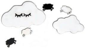 Adam Toys fali dekoráció - Alvó felhővel juhok, fehér fekete