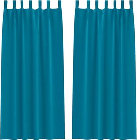 vidaXL Fekete Függöny Gyűrűkkel 2 pcs Türkiz 245 x 140 cm Poliészter