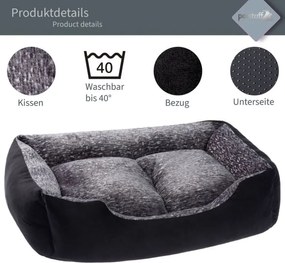PESTUFF Kutyafekhely L 80 x 70 x 20 cm fekete