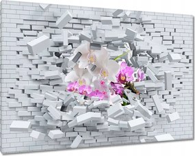 Vászonkép 90x60 Orchidea a falban