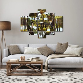 Kép - Geometrikus kollázs a skandináv erdők hátterében (150x105 cm)