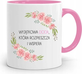 Rózsaszín Bögre Egy Különleges Nagynéninek, Aki Támogatja A fényképes nyomatot