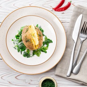 Krémszínű kerámia desszertes tányér készlet 6 db-os ø 19,5 cm Statek – Orion