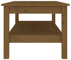 Mézbarna tömör fenyőfa dohányzóasztal 110 x 50 x 40 cm