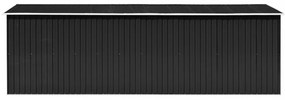 antracitszürke fém kerti fészer 257 x 580 x 181 cm