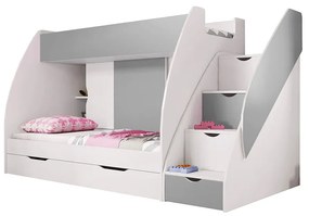 Emeletes ágy 80 cm Mareus (Szürke) (ágyráccsal). 1014003