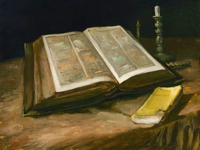 Reprodukció Still Life with Bible, 1885, Vincent van Gogh