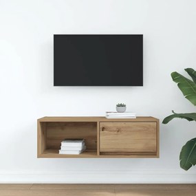 kézműves tölgy színű szerelt fa TV-szekrény 80x31x25,5 cm