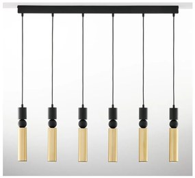 Jupiter 2008 - Csillár zsinóron ALAS 6xGU10/10W/230V arany/fekete