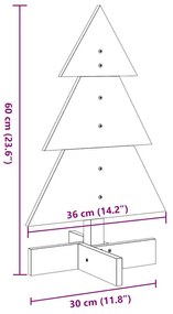 viaszbarna tömör fenyőfa karácsonyfa-dekoráció 60 cm