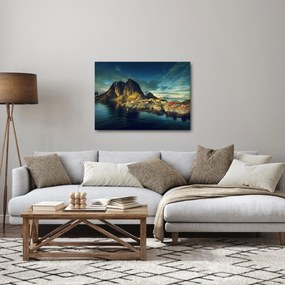 Egy halászati falu képe Norvégiában (70x50 cm)