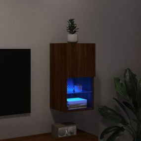 barna tölgyszínű TV-szekrény LED-lámpákkal 30,5 x 30 x 60 cm