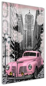 Üvegkép falra Rózsaszín autót osv-71205582
