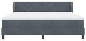 Boxspring Ágy Matrac Kószálva Szürke 180x200 cm Bársony