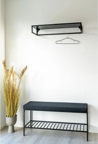 Vita pad, fekete, fekete lábakkal, 100x36x48,5 cm