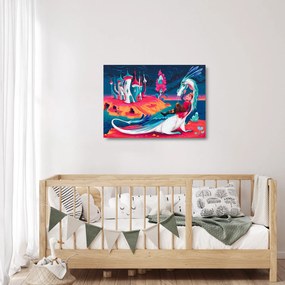 Kép - a herceg és a sárkány hercegnő (üvegen) (70x50 cm)
