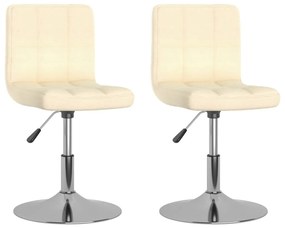 vidaXL 2 db krémszínű szövet forgó étkezőszék