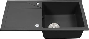 Gori szögletes egy medence + csepegtető gránit mosogató fekete