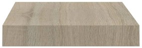 4 db tölgyszínű MDF lebegő fali polc 23 x 23,5 x 3,8 cm