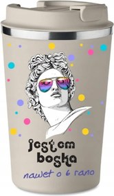 Prémium Termo Bögre bézs Nőnapi ajándék Isteni Vagyok KT_439_b