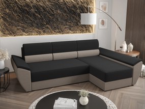 Sarok ülőgarnitúra Radiant L3 (fekete + szürke) (J). 1057473
