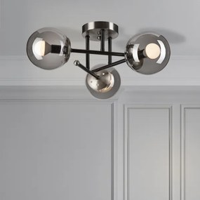 Felületre szerelhető csillár  MALENA 3xE14/5W/230V fekete/füstös