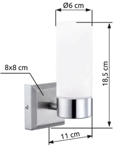 Brilagi - RAY fürdőszobai fali lámpa 1xE14/40W/230V IP44